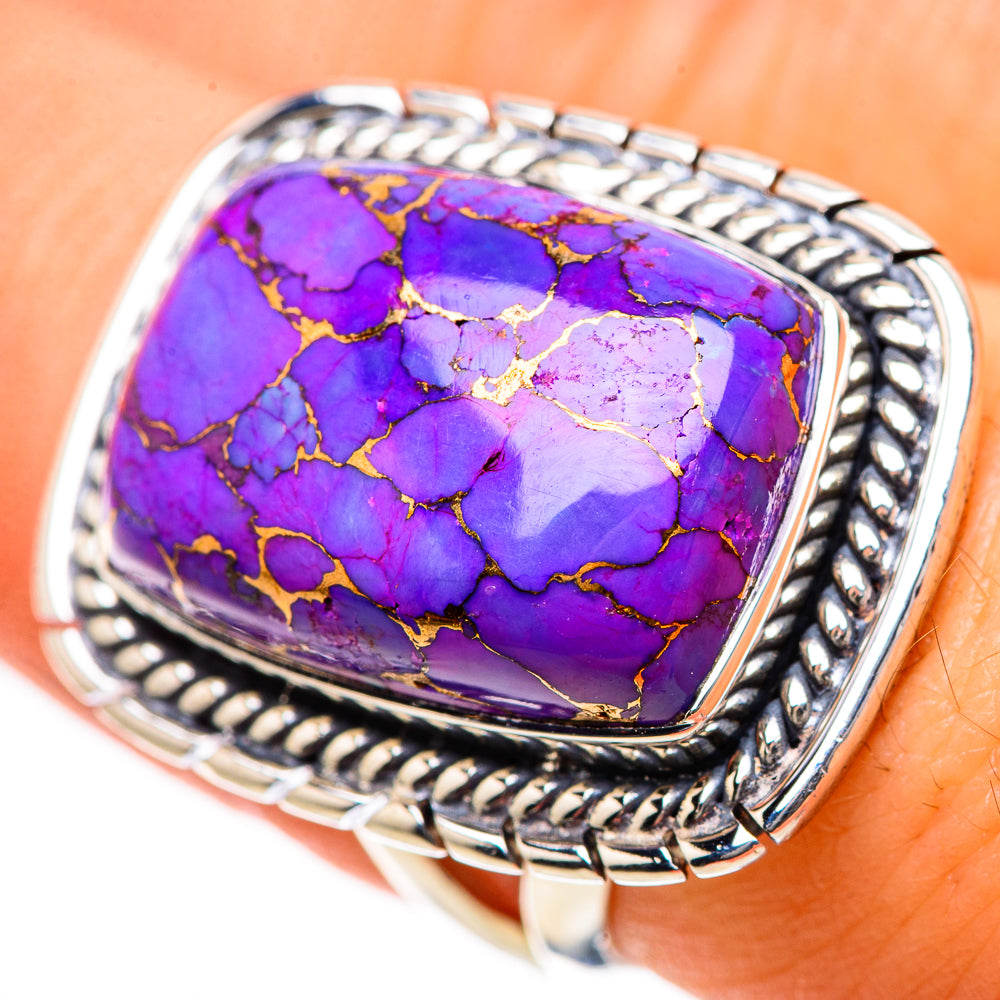 Purple Copper Composite Turquoise Rings handcrafted by Anasilvercos - RING133460