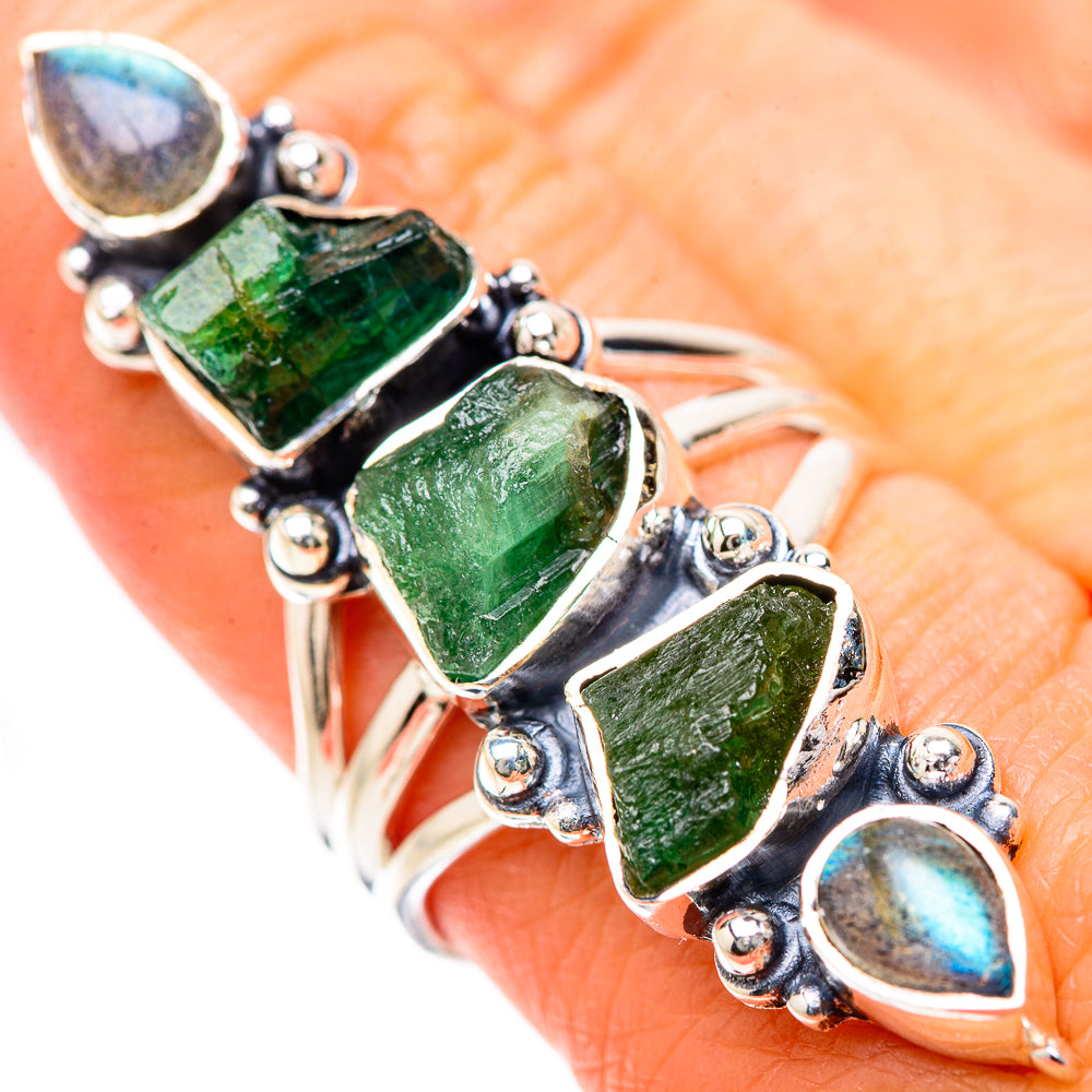 Green Tourmaline Rings handcrafted by Anasilvercos - RING133477