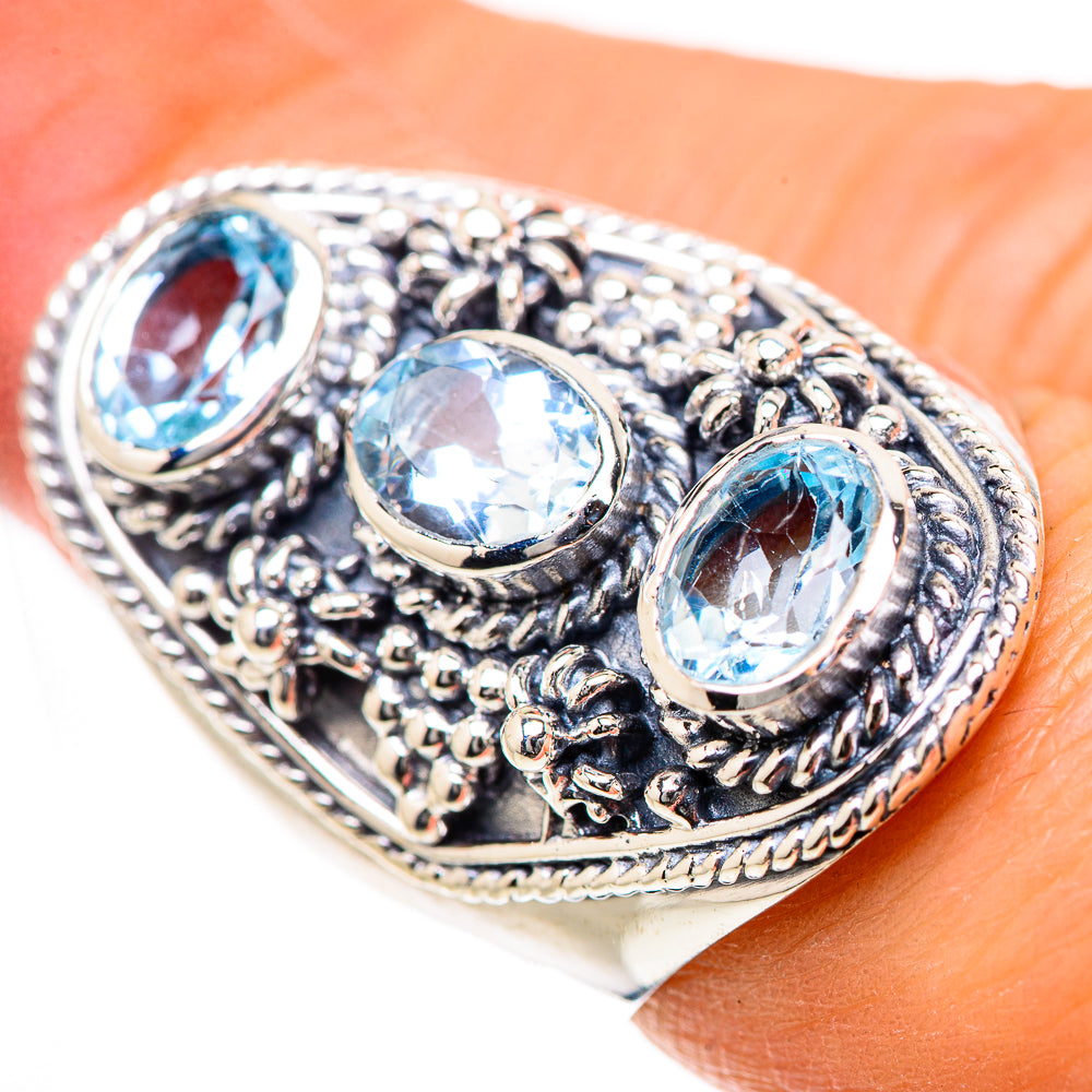 Blue Topaz Rings handcrafted by Anasilvercos - RING133511