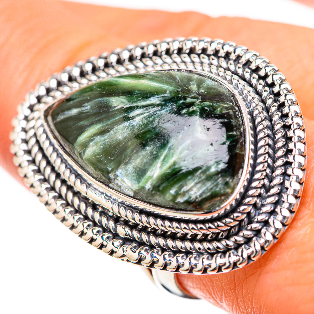 Seraphinite Rings handcrafted by Anasilvercos - RING133517