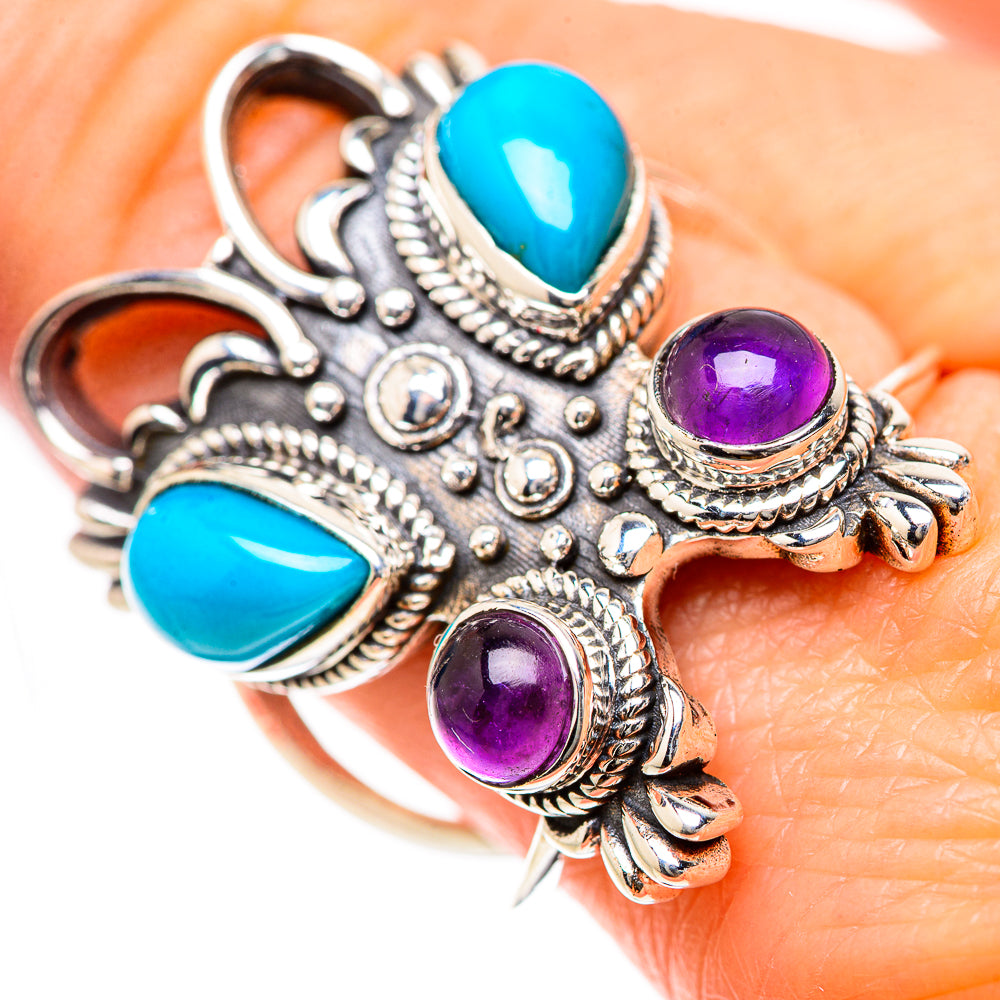 Sleeping Beauty Turquoise Rings handcrafted by Anasilvercos - RING133525
