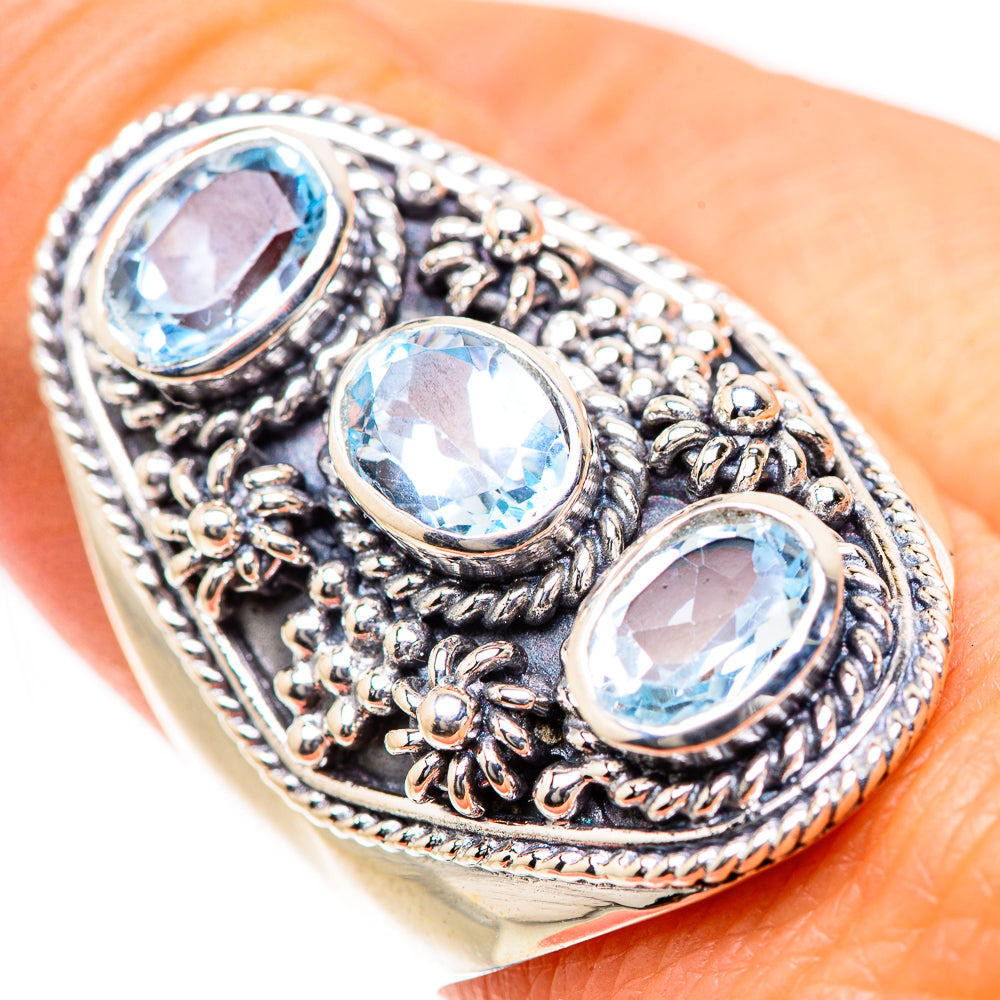 Blue Topaz Rings handcrafted by Anasilvercos - RING133529