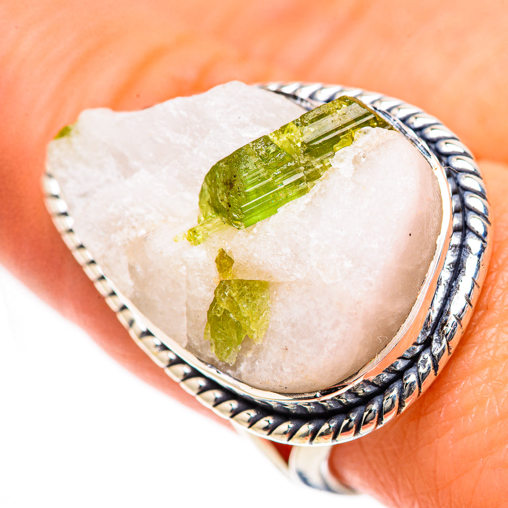 Green Quartz Crystal Rings handcrafted by Anasilvercos - RING133554