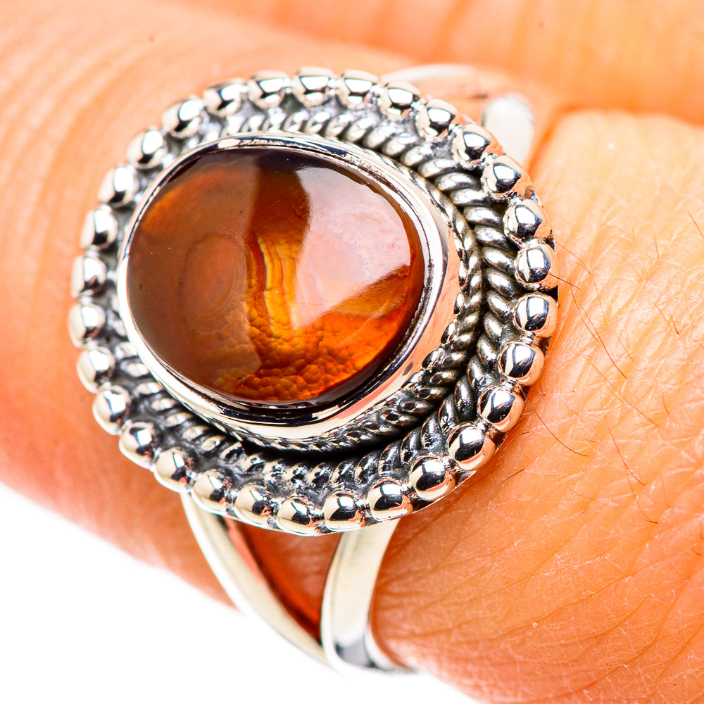 Mexican Fire Agate Rings handcrafted by Anasilvercos - RING133578