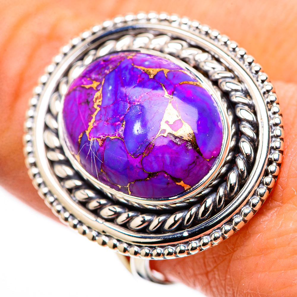 Purple Copper Composite Turquoise Rings handcrafted by Anasilvercos - RING133586