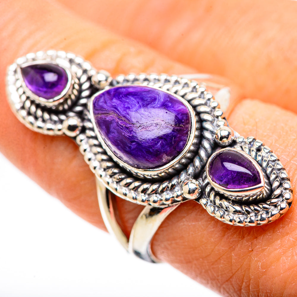 Charoite Rings handcrafted by Anasilvercos - RING133587