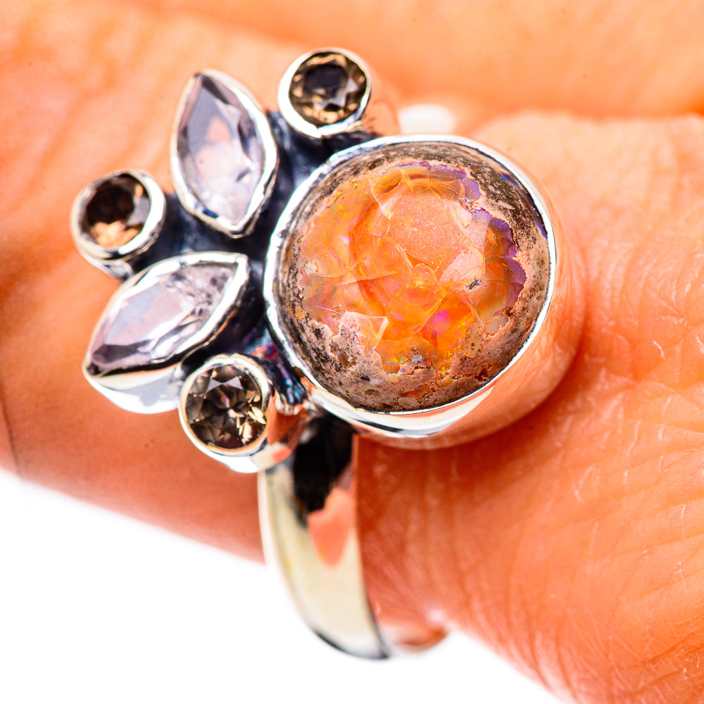 Mexican Fire Opal Rings handcrafted by Anasilvercos - RING133595