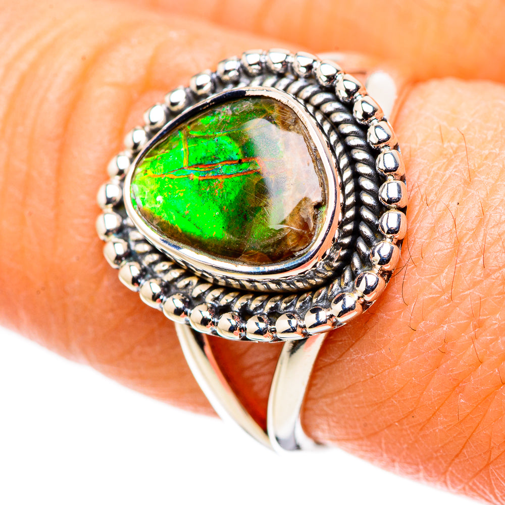 Ammolite Rings handcrafted by Anasilvercos - RING133606