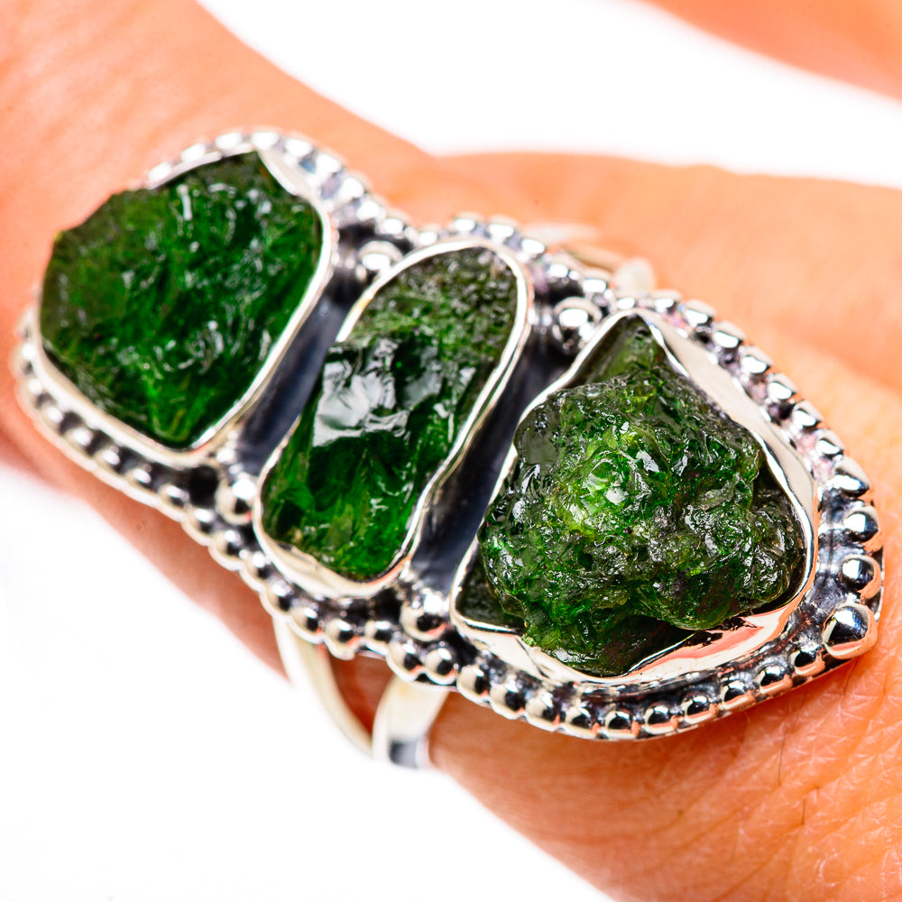 Chrome Diopside Rings handcrafted by Anasilvercos - RING133641