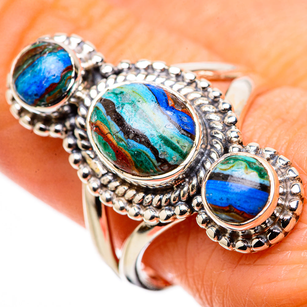 Rainbow Calsilica Rings handcrafted by Anasilvercos - RING133684