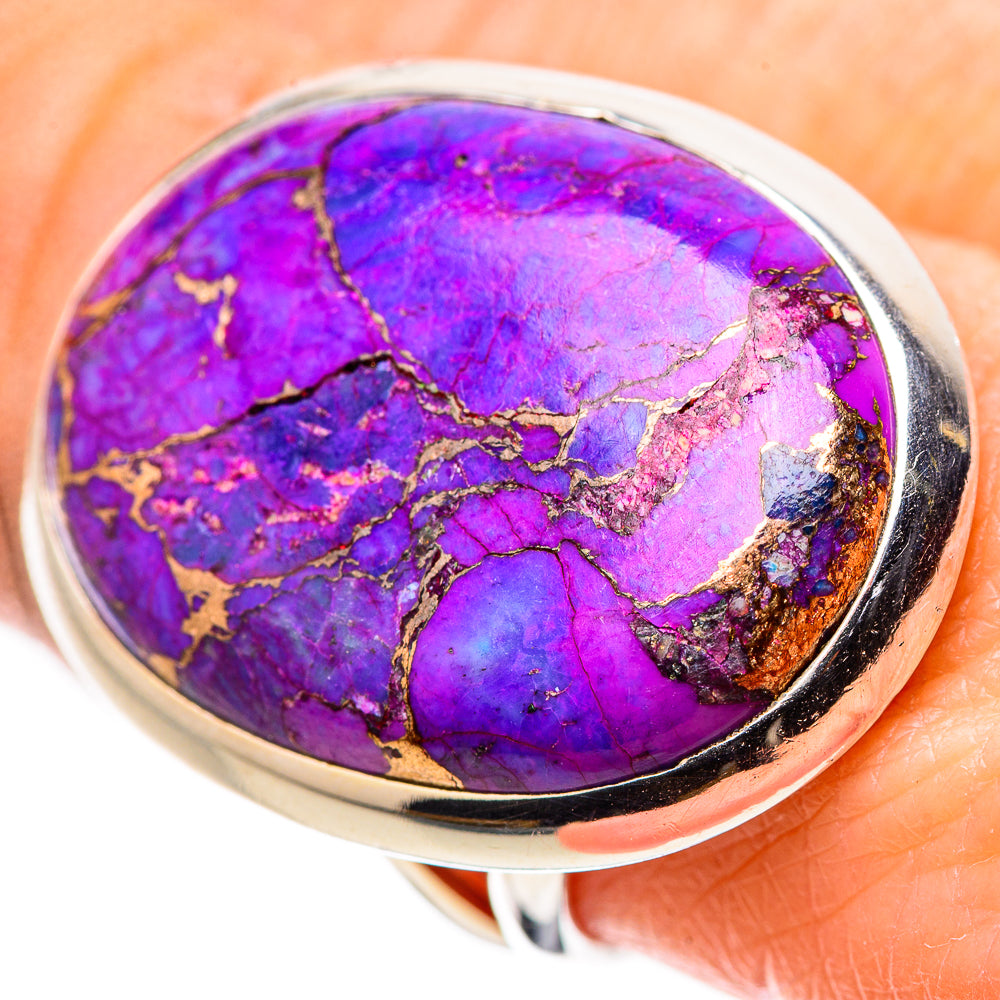 Purple Copper Composite Turquoise Rings handcrafted by Anasilvercos - RING133712