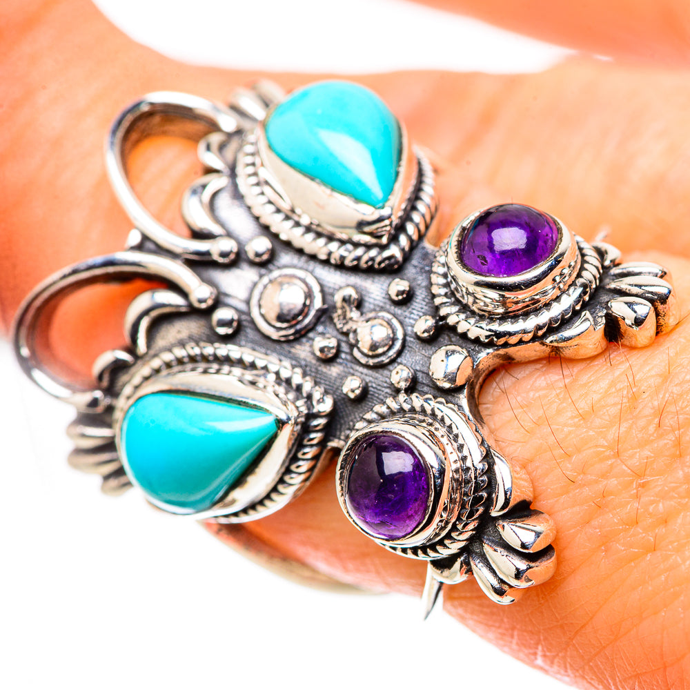 Sleeping Beauty Turquoise Rings handcrafted by Anasilvercos - RING133717