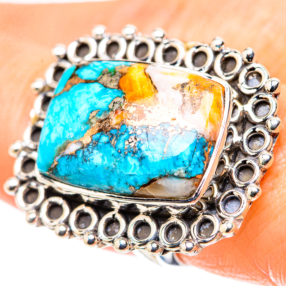 Spiny Oyster Turquoise Rings handcrafted by Anasilvercos - RING133720