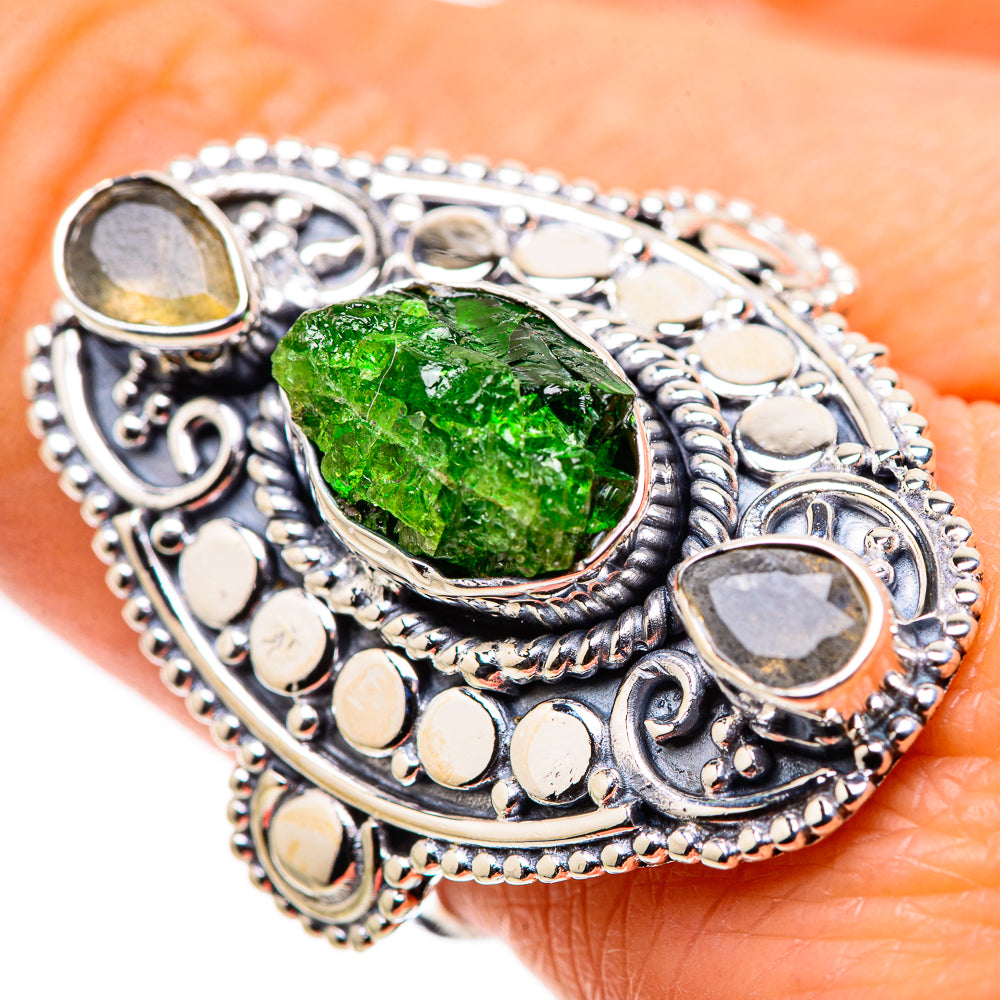 Chrome Diopside Rings handcrafted by Anasilvercos - RING133728