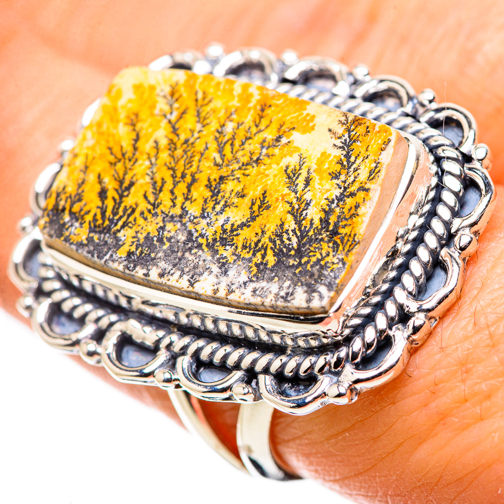 Germany Psilomelane Dendrite Rings handcrafted by Anasilvercos - RING133736