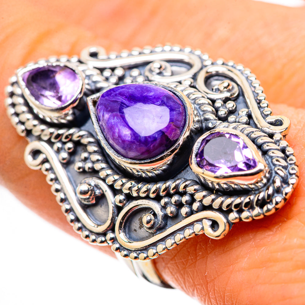 Charoite Rings handcrafted by Anasilvercos - RING133742