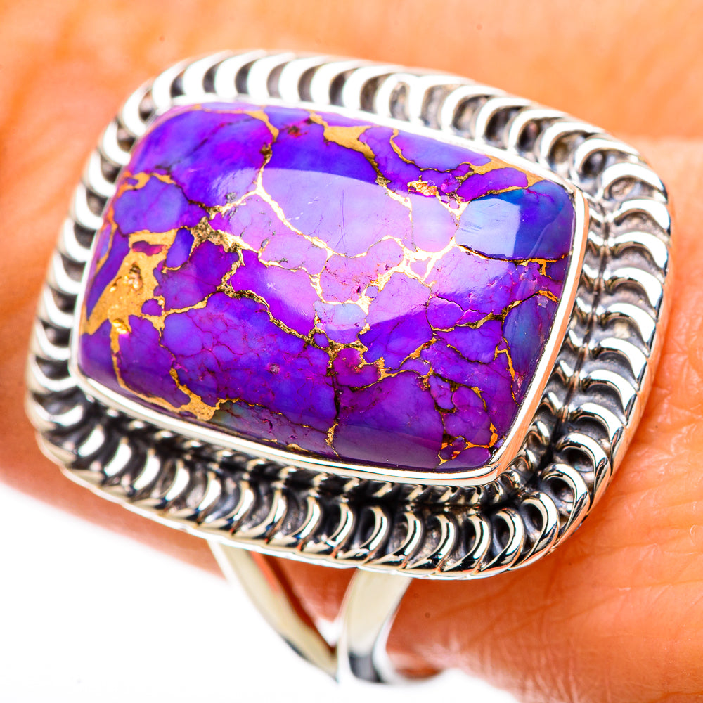Purple Copper Composite Turquoise Rings handcrafted by Anasilvercos - RING133808