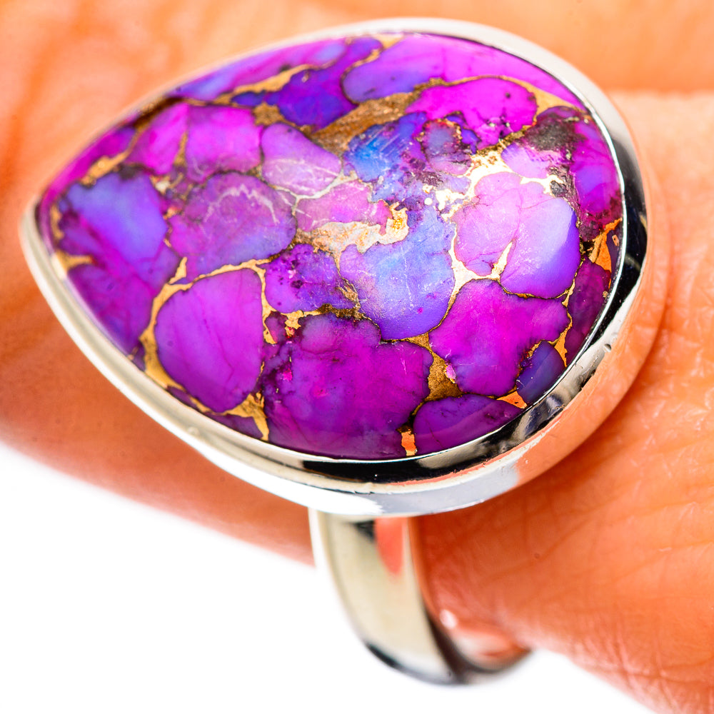 Purple Copper Composite Turquoise Rings handcrafted by Anasilvercos - RING133811