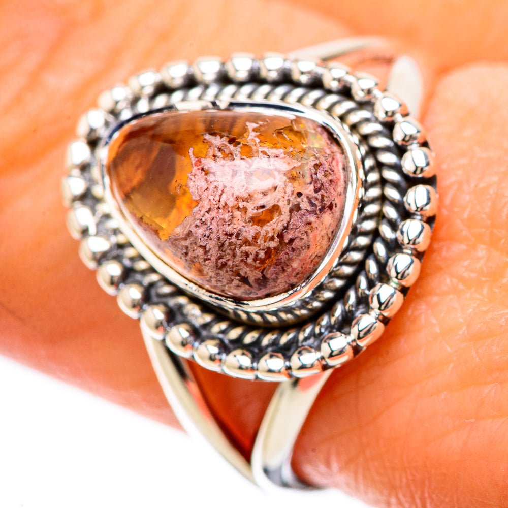Mexican Fire Opal Rings handcrafted by Anasilvercos - RING133819
