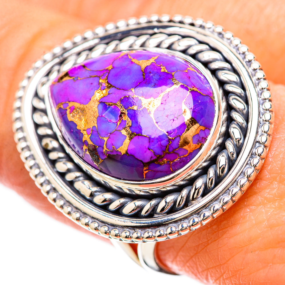 Purple Copper Composite Turquoise Rings handcrafted by Anasilvercos - RING133874