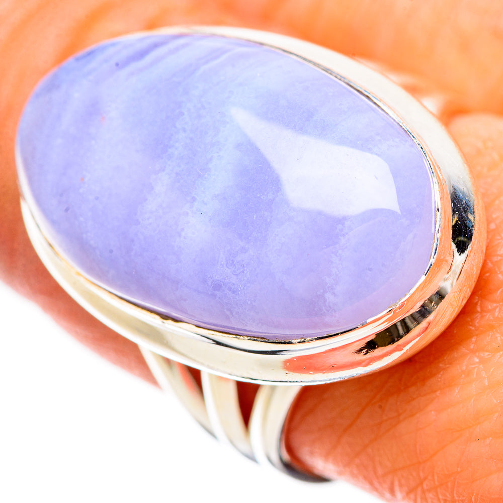 Blue Lace Agate Rings handcrafted by Anasilvercos - RING133878