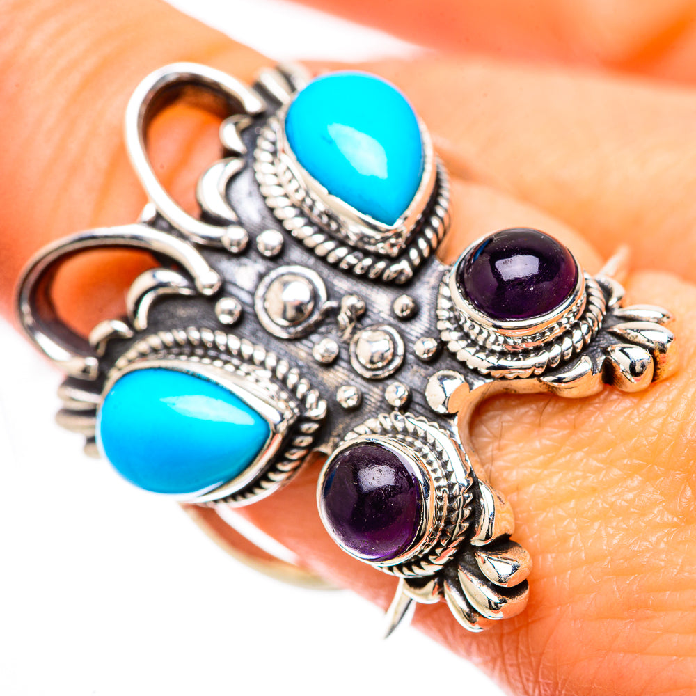 Sleeping Beauty Turquoise Rings handcrafted by Anasilvercos - RING133881