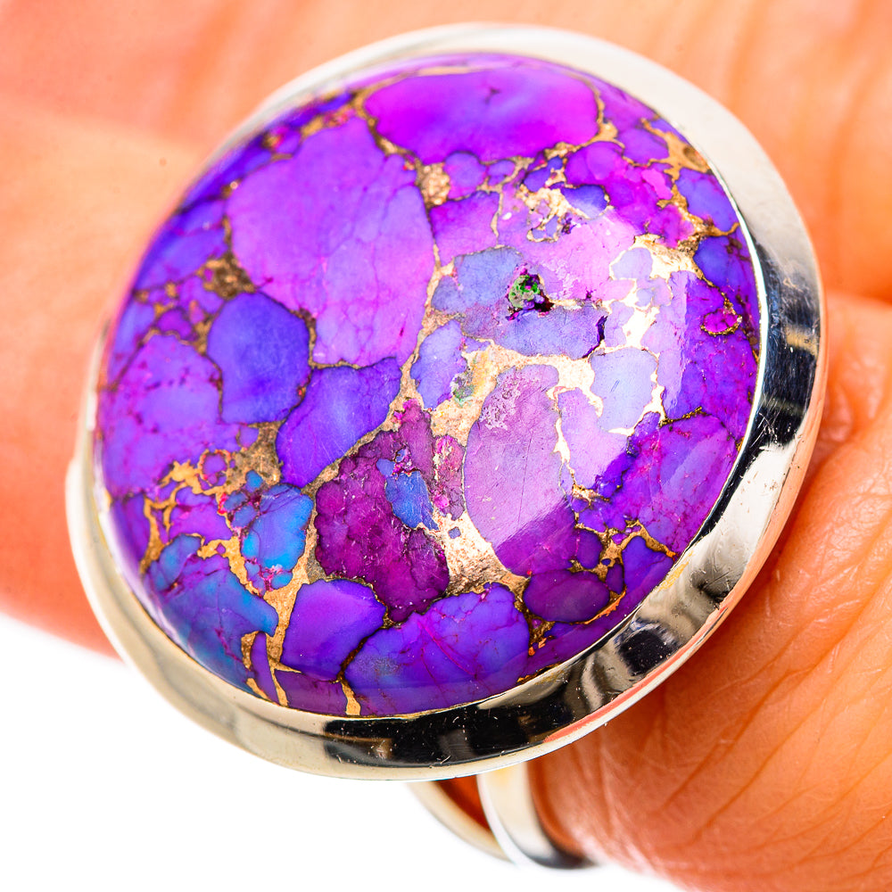 Purple Copper Composite Turquoise Rings handcrafted by Anasilvercos - RING133902