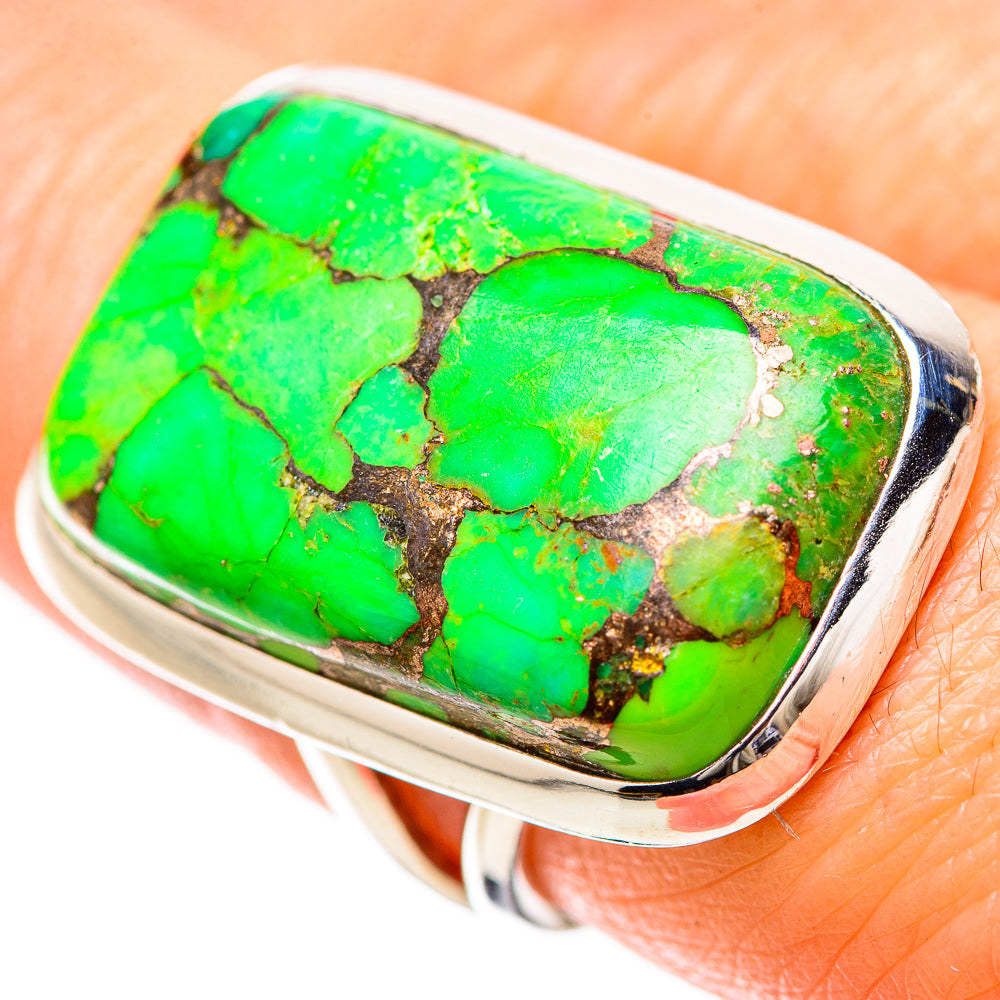 Green Copper Composite Turquoise Rings handcrafted by Anasilvercos - RING133920