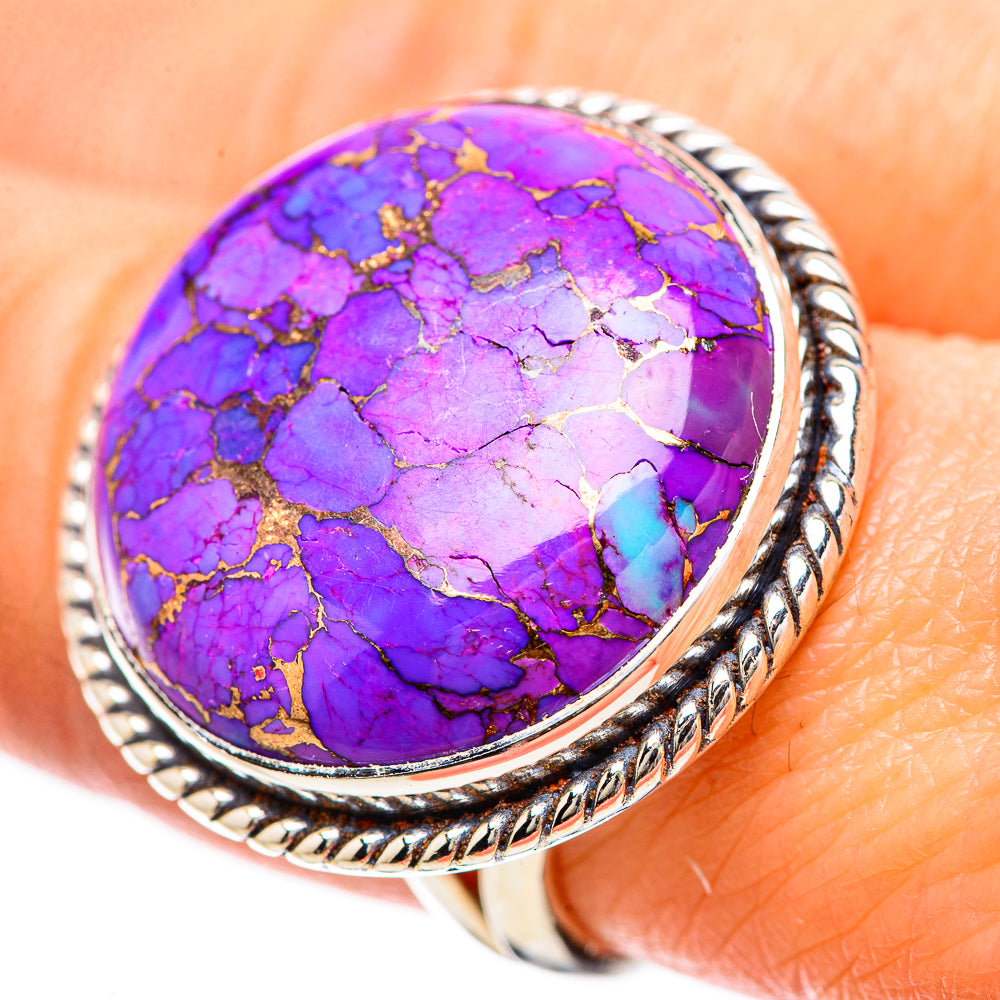 Purple Copper Composite Turquoise Rings handcrafted by Anasilvercos - RING133927