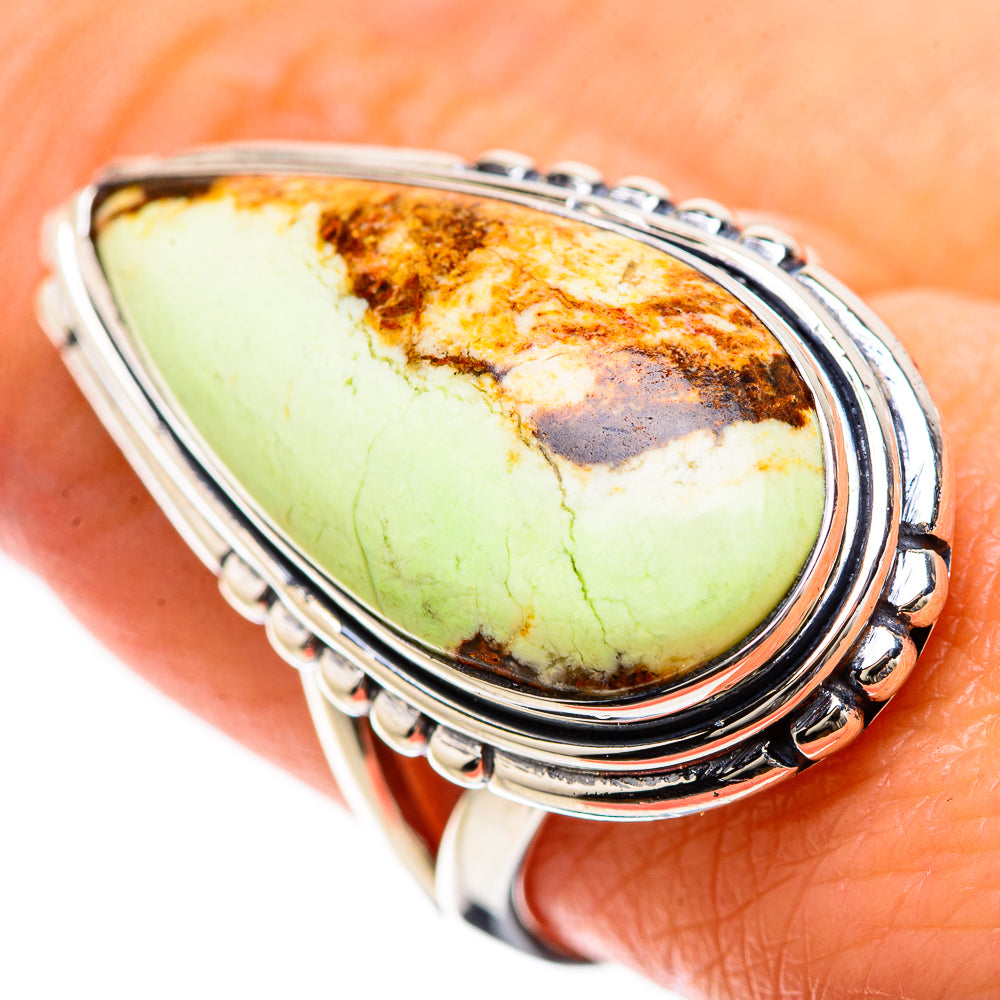 Lemon Chrysoprase Rings handcrafted by Anasilvercos - RING133938