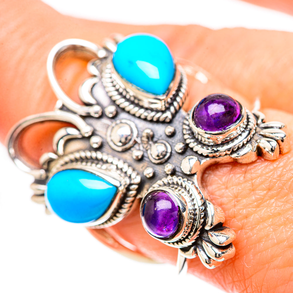 Sleeping Beauty Turquoise Rings handcrafted by Anasilvercos - RING133951