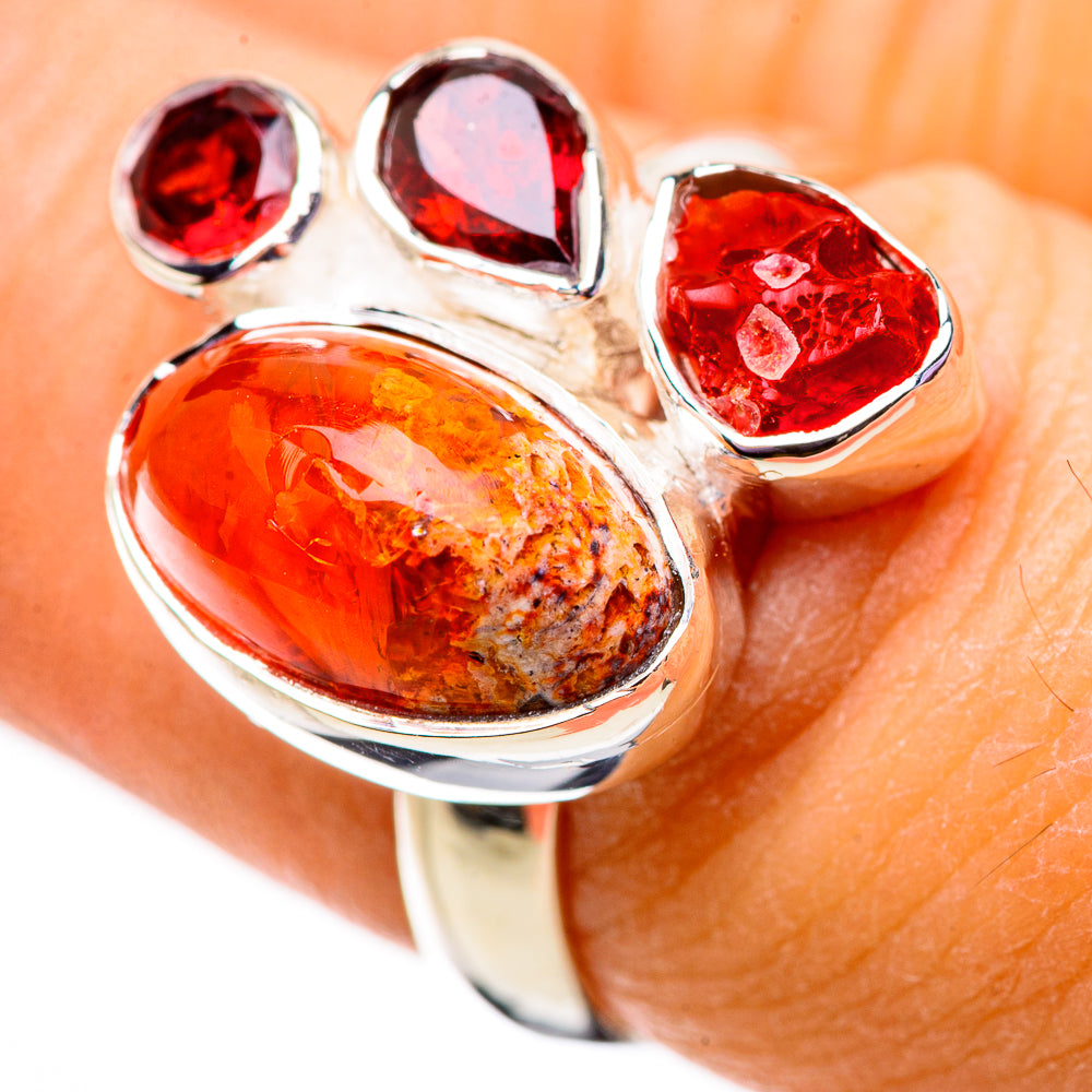 Mexican Fire Opal Rings handcrafted by Anasilvercos - RING133984