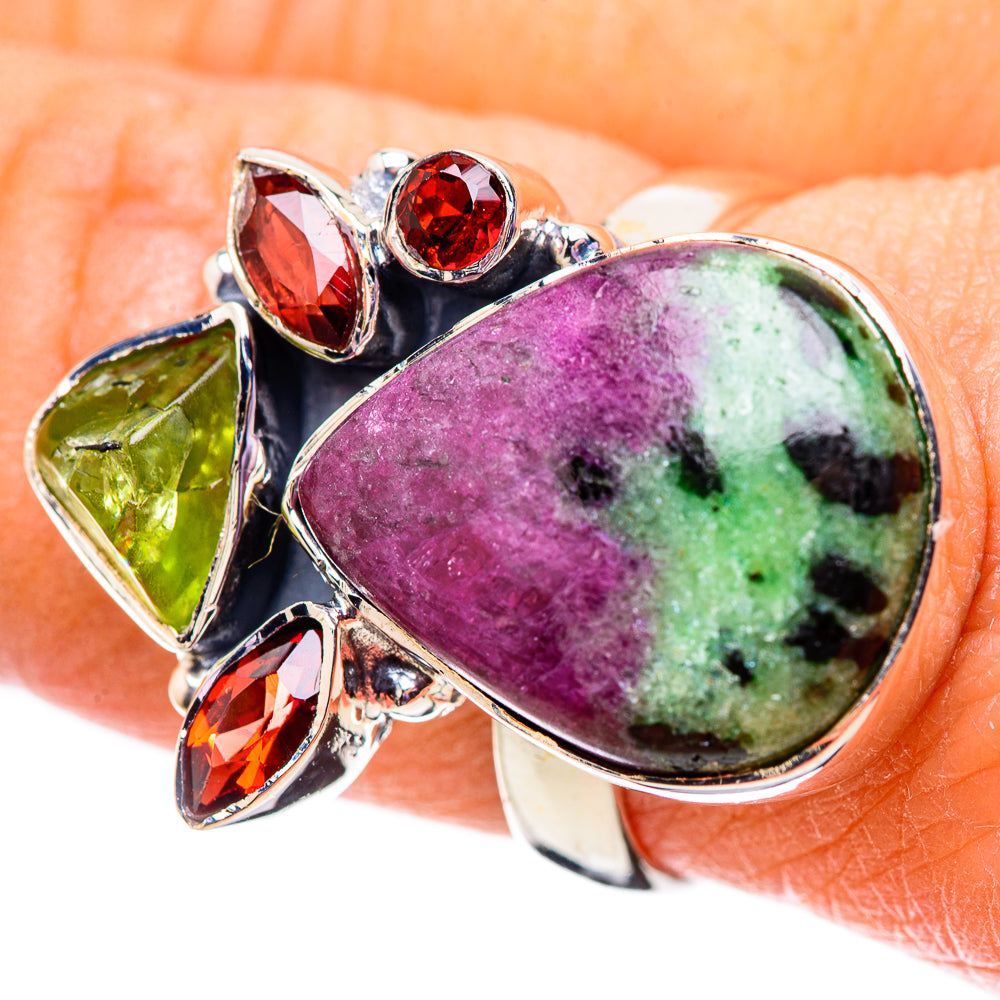 Ruby Zoisite Rings handcrafted by Anasilvercos - RING134009