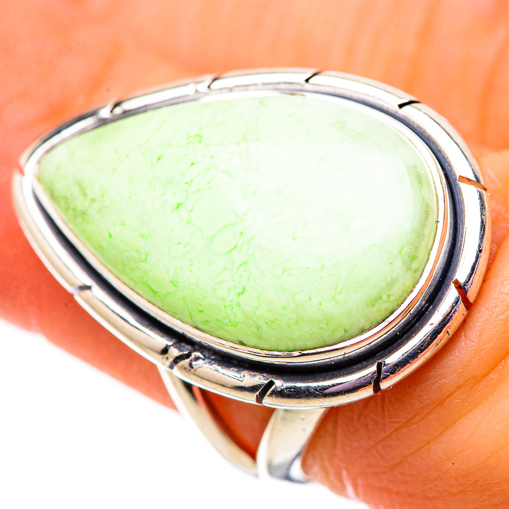 Lemon Chrysoprase Rings handcrafted by Anasilvercos - RING134023