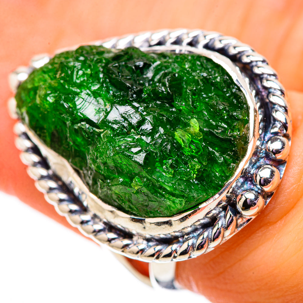 Chrome Diopside Rings handcrafted by Anasilvercos - RING134024