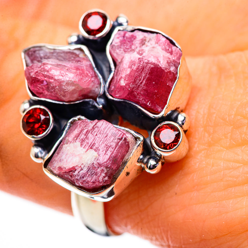 Pink Tourmaline Rings handcrafted by Anasilvercos - RING134029