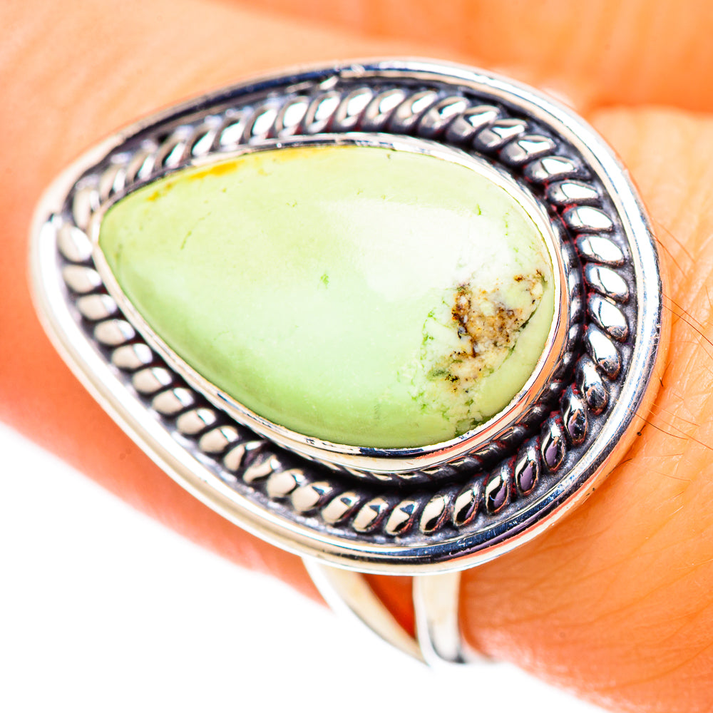 Lemon Chrysoprase Rings handcrafted by Anasilvercos - RING134049