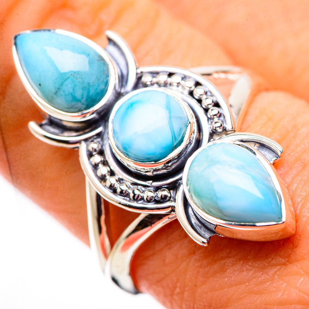 Larimar Rings handcrafted by Anasilvercos - RING134066
