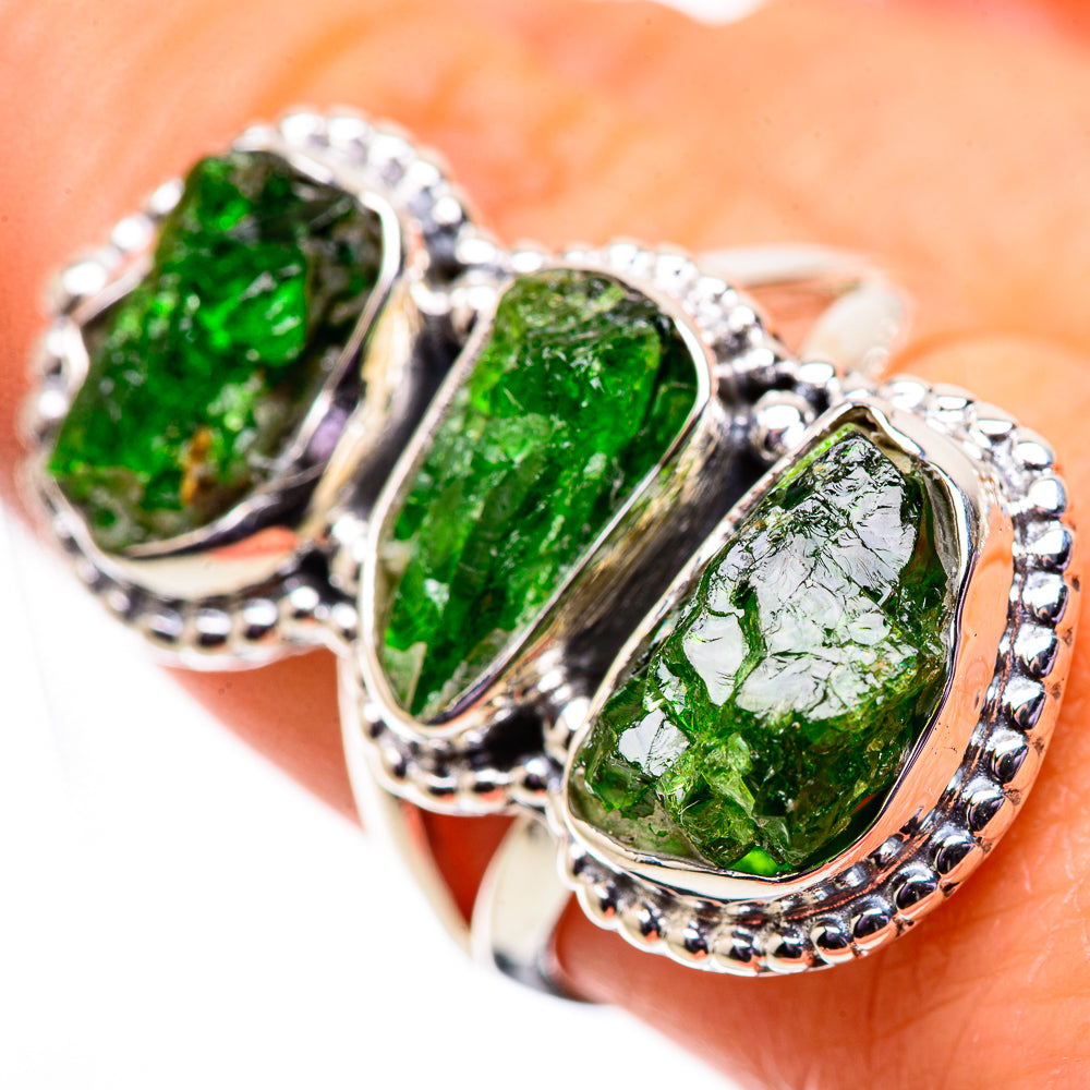 Chrome Diopside Rings handcrafted by Anasilvercos - RING134074