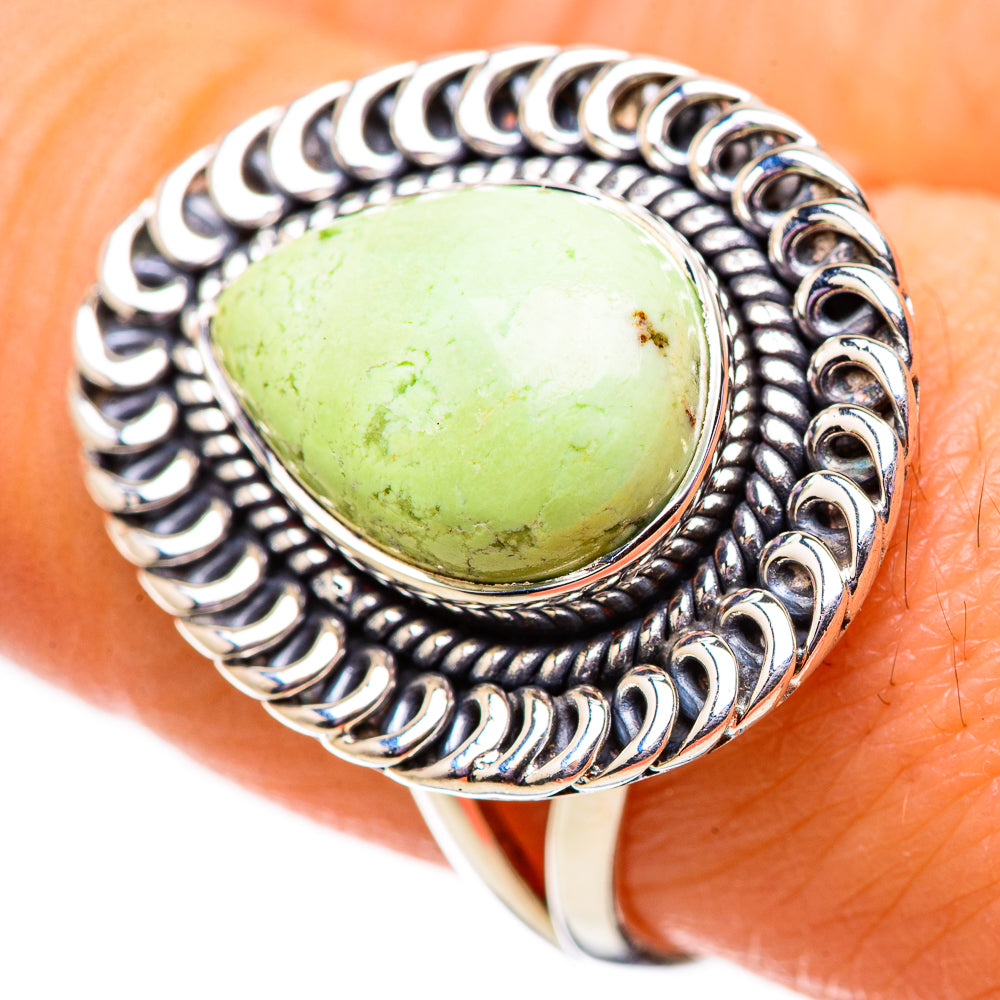 Lemon Chrysoprase Rings handcrafted by Anasilvercos - RING134075