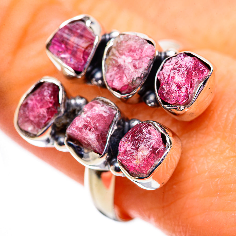 Pink Tourmaline Rings handcrafted by Anasilvercos - RING134102