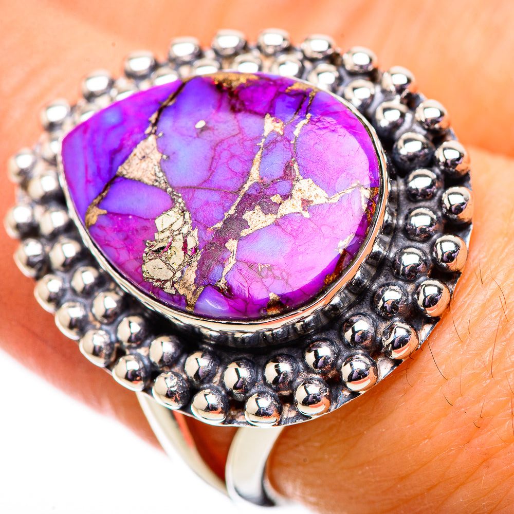 Purple Copper Composite Turquoise Rings handcrafted by Anasilvercos - RING134104