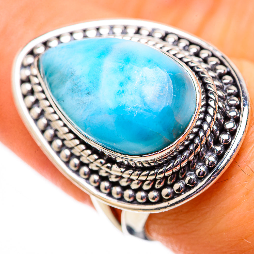 Larimar Rings handcrafted by Anasilvercos - RING134116