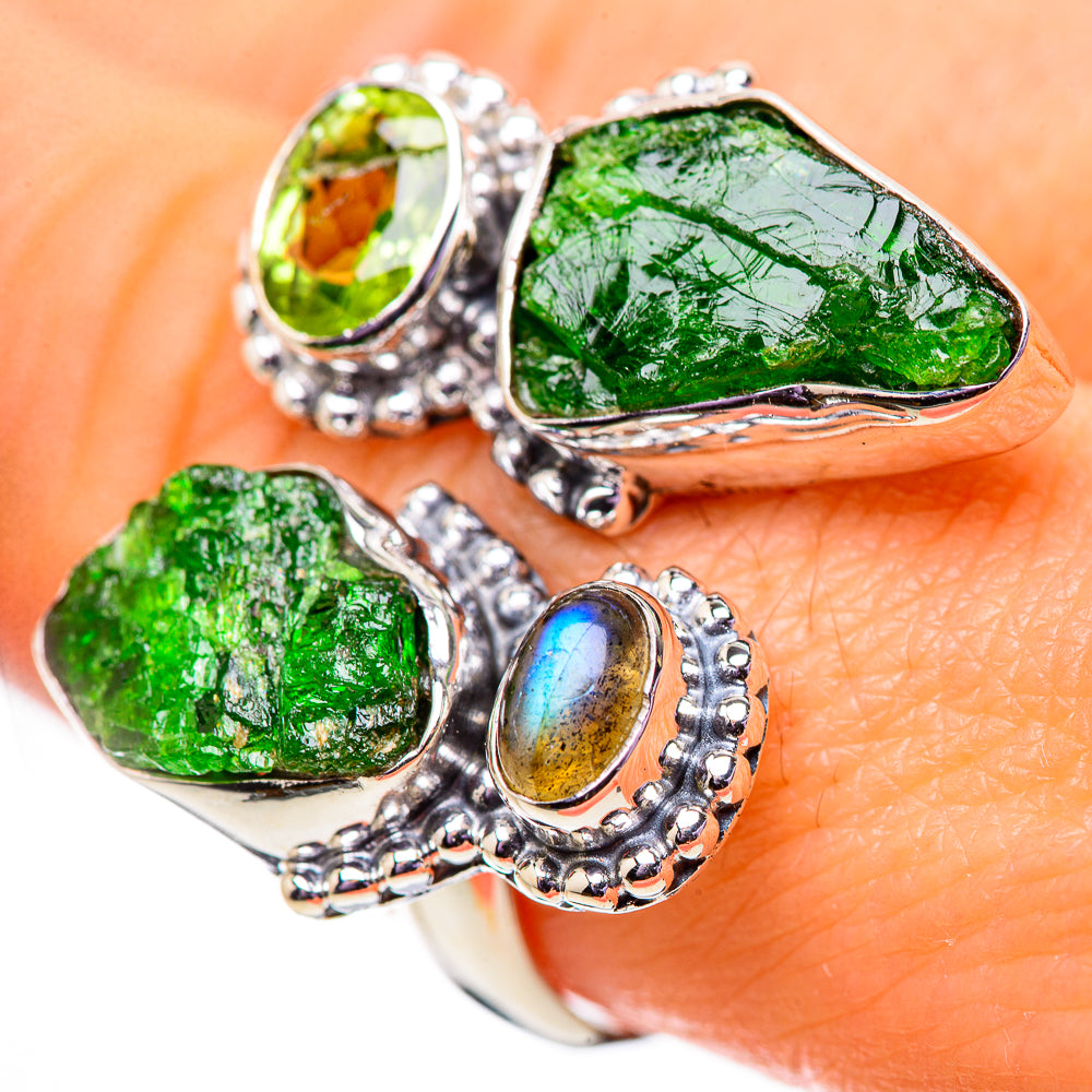 Chrome Diopside Rings handcrafted by Anasilvercos - RING134126