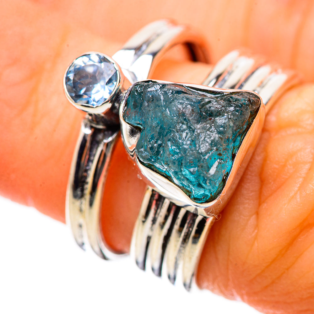 Apatite, Blue Topaz Rings handcrafted by Anasilvercos - RING134161