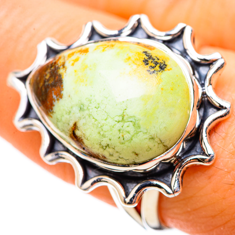 Lemon Chrysoprase Rings handcrafted by Anasilvercos - RING134163