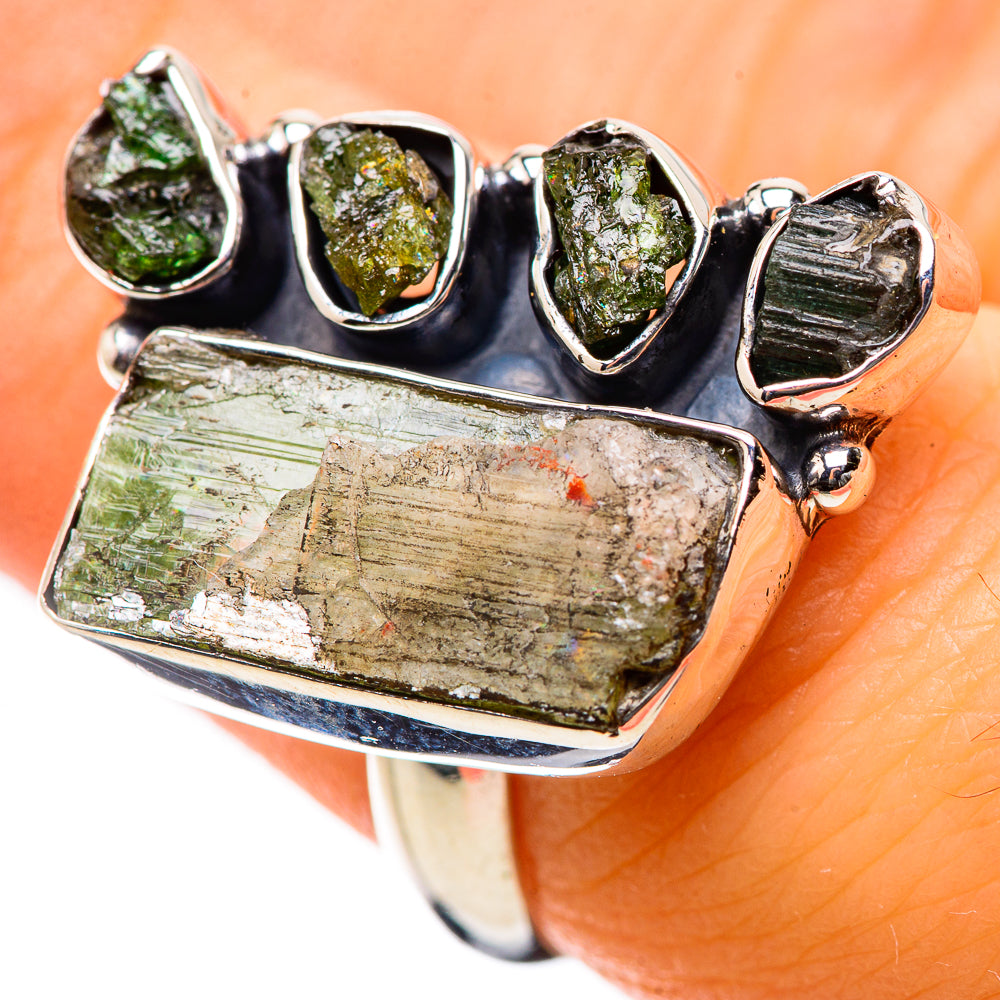 Green Tourmaline Rings handcrafted by Anasilvercos - RING134164