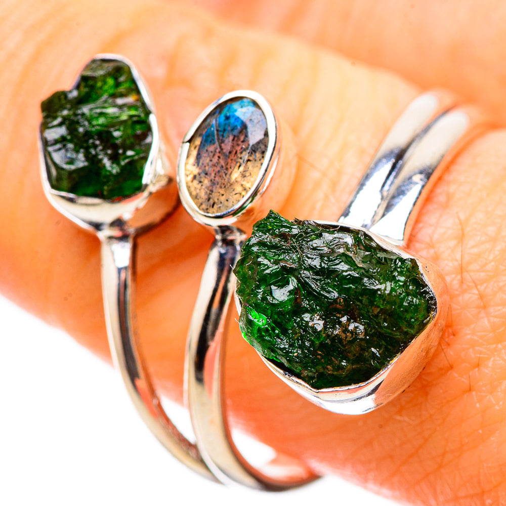 Chrome Diopside, Labradorite Rings handcrafted by Anasilvercos - RING134167