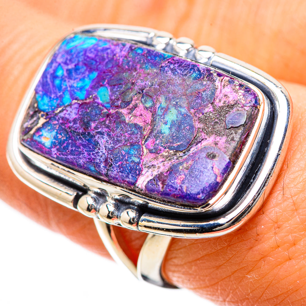 Purple Copper Composite Turquoise Rings handcrafted by Anasilvercos - RING134216