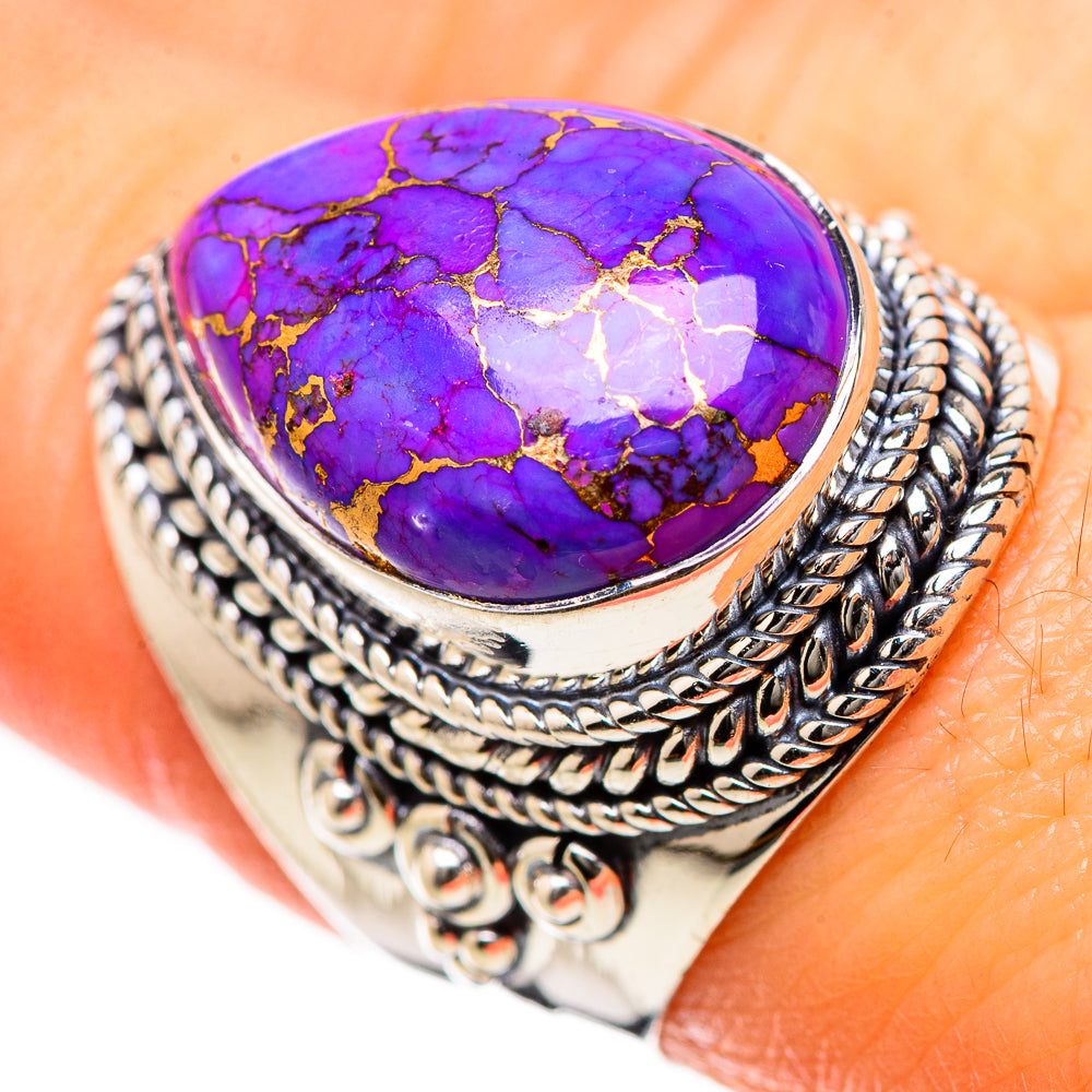 Purple Copper Composite Turquoise Rings handcrafted by Anasilvercos - RING134250